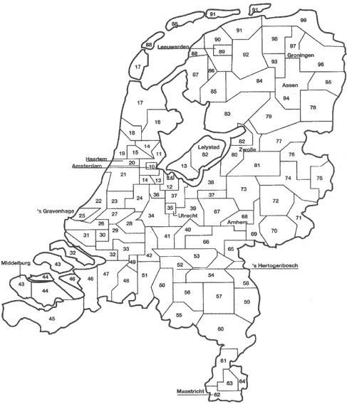Afstand tussen postcodes