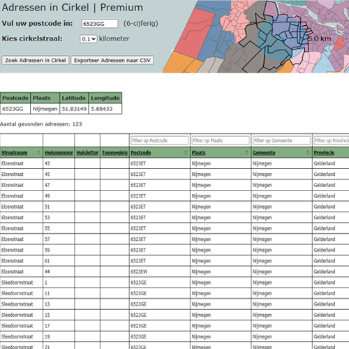 Postcodes in Cirkel | PC4 | Premium - Afbeelding 2